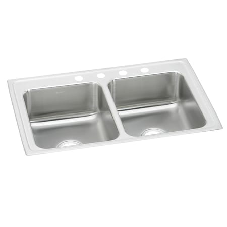 Lustertone Stainless Steel 29 X 18 X 4 Equal Double Bowl Top Mount Ada Sink